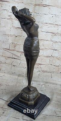 Austrian Vienna Art Deco Bronze Figurine A. Leonard Chair Dancer Sculpture