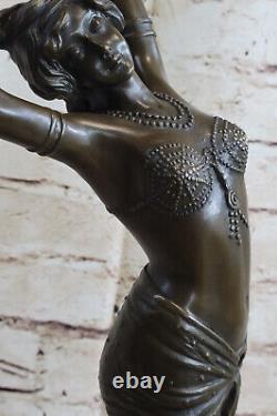 Austrian Vienna Art Deco Bronze Figurine A. Leonard Chair Dancer Sculpture