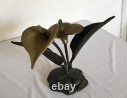 BRONZE ART DECO floral citruses SCULPTURE