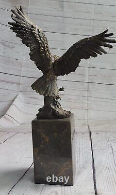 Bald Eagle Salmon Fishing Alaska Wildlife Art Bronze Marble Statue Sculpture Sale