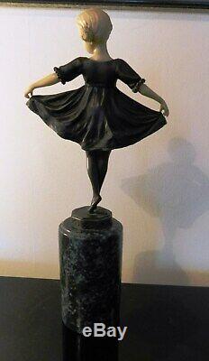 Ballerina Sculpture, After Ferdinant Preiss, Style Art Deco Bronze