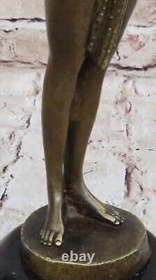 Beautiful 1920's Art Deco Nouveau Dancer Signed Chiparus Pure Bronze Statue Art