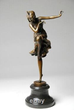 Beautiful Art Nouveau Sculpture By D. H. Chiparus Bronze. Free Shipping