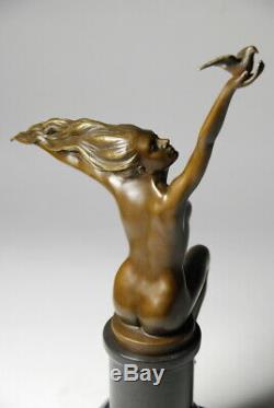 Beautiful Art Nouveau Sculpture Signed A. Gennarelli- Bronze Sculpture Free Shipping