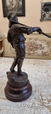 Beautiful Art Nouveau Statue of Fisherman signed by George Omer