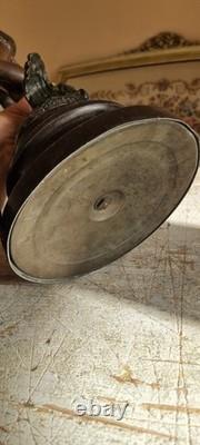 Beautiful Art Nouveau Statue of Woman and Cherub Signed by Rousseau, Sculpture