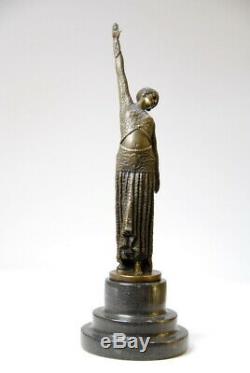 Beautiful Sculpture-art Nouveau D. Chiparus- Bronze- Fine Detail- Sending Complimentary
