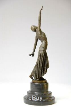 Beautiful Sculpture-art Nouveau D. Chiparus- Bronze- Fine Detail- Sending Complimentary