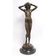 Big Bronze Statue Modern Marble Art Deco Sculpture Erotic Nude Woman Vg-112