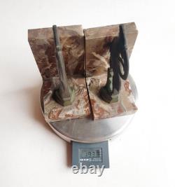 Binmoran Bookends Animal Sculpture Ibex Bronze Signed Art Deco