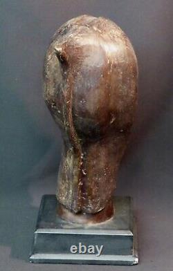 Breathtaking African Art: Superb Antique Bronze Sculpture Face Bust Head 4.7kg 35cm