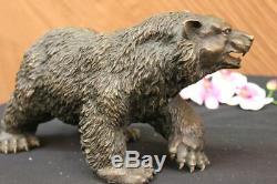 Broad And Ferocious Bear By Barye Art Deco Wildlife Bronze Statue