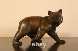Bronze Animal Irenese Rochard (1906-1984) Bear Marchant Art Deco Bear