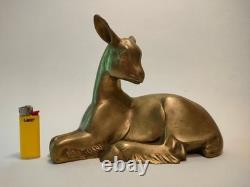 Bronze Animal Sculpture Art Deco Goat Kid 1930