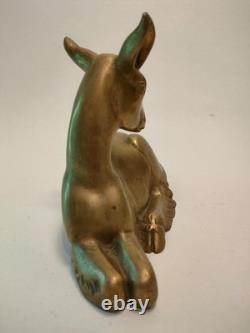 Bronze Animal Sculpture Art Deco Goat Kid 1930