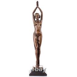 Bronze Art Deco Antique Signed Dancer Sculpture