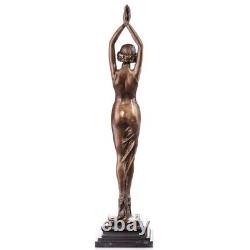 Bronze Art Deco Antique Signed Dancer Sculpture