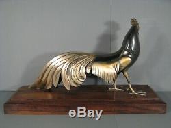 Bronze Art Deco Coq De Bruyere Sculpture Old Animalière