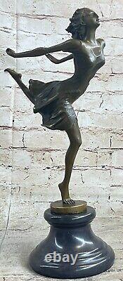 Bronze Art Deco Dancer Figurine Signed Degas French New Font Figurine