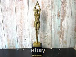 Bronze Art Deco Dancer Sculpture Polished Starfish after Demetre Chiparus