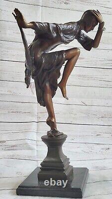 Bronze Art Deco Dancer With / Snake Sculpture Ankara Classic Font