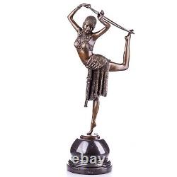 Bronze Art Deco Dancer with Ring Sculpture after Demetre Chiparus