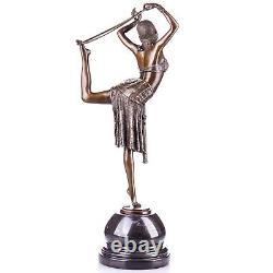 Bronze Art Deco Dancer with Ring Sculpture after Demetre Chiparus