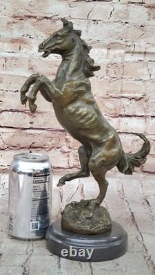 Bronze Art Deco Decorative Sculpture of a Rearing Horse Figurine Signed
