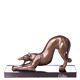 Bronze Art Deco Greyhound Sculpture On Black Marble