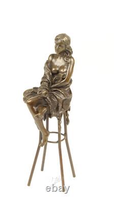Bronze Art Deco Nouveau Woman Bar Stool Sculpture Statue DSBJ-12 Modern