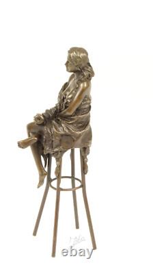 Bronze Art Deco Nouveau Woman Bar Stool Sculpture Statue DSBJ-12 Modern