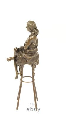 Bronze Art Deco Nouveau Woman Bar Stool Sculpture Statue DSBJ-12 Modern