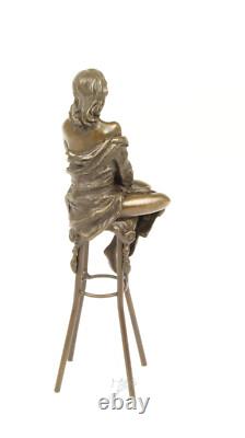 Bronze Art Deco Nouveau Woman Bar Stool Sculpture Statue DSBJ-12 Modern