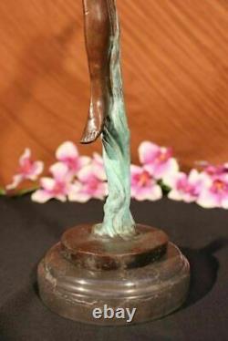Bronze Art Deco Statue Figure Ornament Girl By Aldo Vitaleh Sculpture