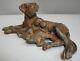 Bronze Art Deco Style Animalier Hunting Dog Sculpture Statue