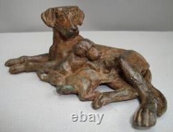 Bronze Art Deco Style Animalier Hunting Dog Sculpture Statue