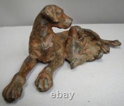 Bronze Art Deco Style Animalier Hunting Dog Sculpture Statue