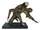 Bronze Art Deco Thomas Francois Cartier Cubist Dancer Pierrot Colombine M334