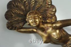 Bronze Art Deco sculpture signed H. Molins Dancer with Fan CIRCA 1920