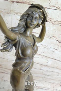 Bronze Art Figurine Sculpture of a Dancing Girl with Tambourine 20 NR