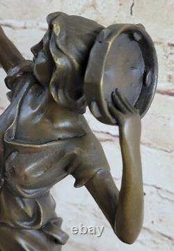 Bronze Art Figurine Sculpture of a Dancing Girl with Tambourine 20 NR