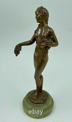 Bronze Art New 1900 Joseph D Aste Giuseppe D Aste Woman Nucle Socle Onyx H3232