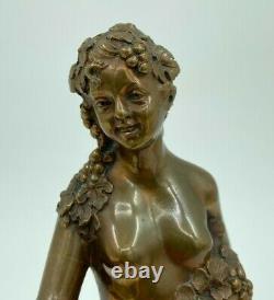 Bronze Art New 1900 Joseph D Aste Giuseppe D Aste Woman Nucle Socle Onyx H3232