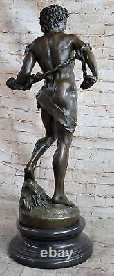 Bronze Art Sculpture Homage Chair David 66 CM Nude Man Statue Figurine Opener