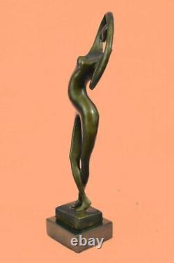 Bronze Art Sculpture Original Modern Abstract Decor Woman Chair Statue Figurine