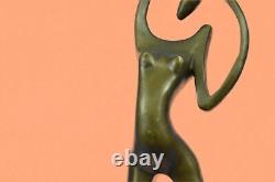 Bronze Art Sculpture Original Modern Abstract Decor Woman Chair Statue Figurine