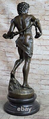 Bronze Art Sculpture Tribute Chair David 66 CM Nude Male Statue Figurine