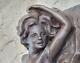 Bronze Art Sculpture Of A Woman Girl Body Marble Base Decor