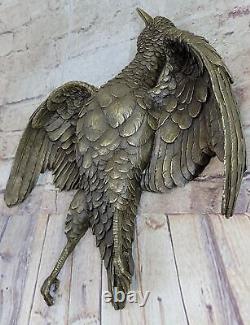 Bronze Bird Animal Art Ornament on Wall Statue Wild Sculpture