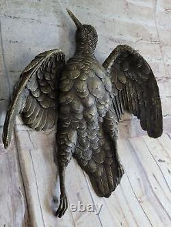 Bronze Bird Animal Art Ornament on Wall Statue Wild Sculpture